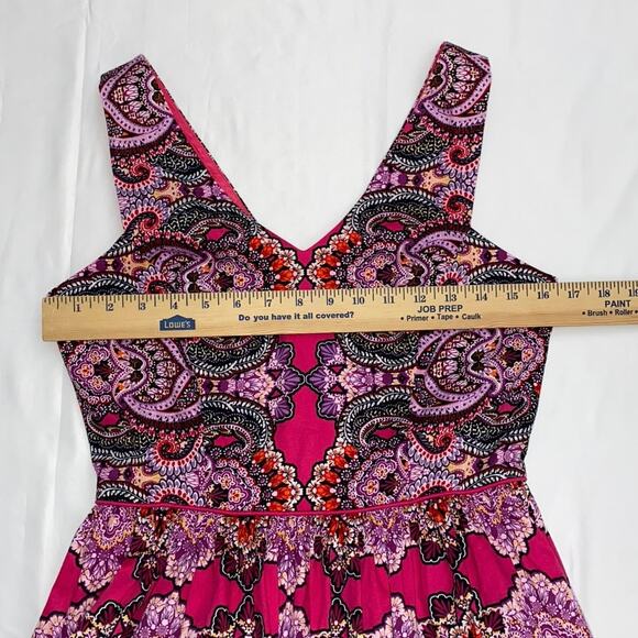 Pleated Multicolor Dress Sleeveless Summer Maggy London 6 Bright Floral Brunch - Picture 5 of 12